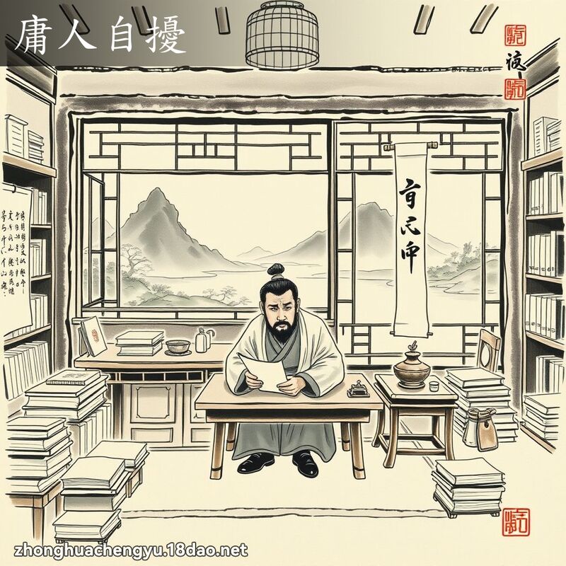 庸人自扰 - 中华成语配图