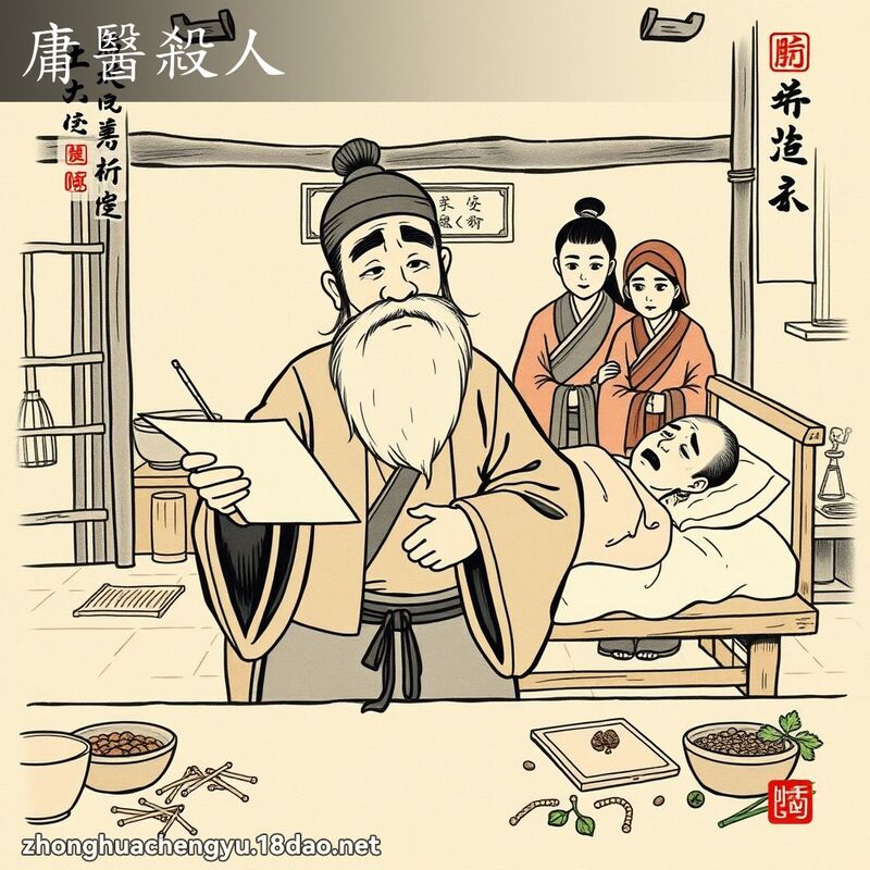 庸医杀人 - 中华成语配图