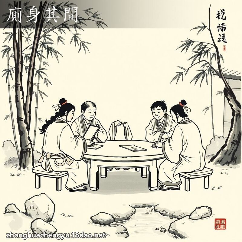 廁身其間 - 中華成語配圖