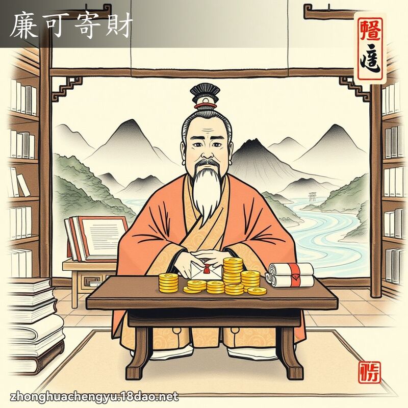 廉可寄財 - 中華成語配圖