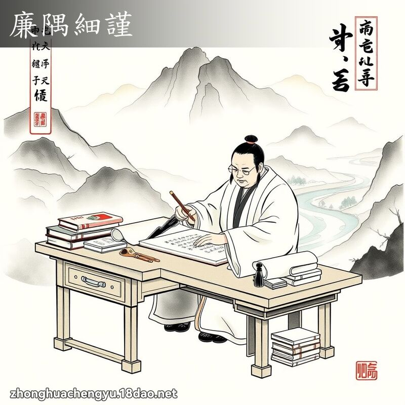 廉隅細謹 - 中華成語配圖