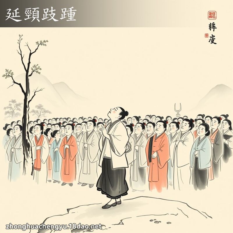 延颈跂踵 - 中华成语配图