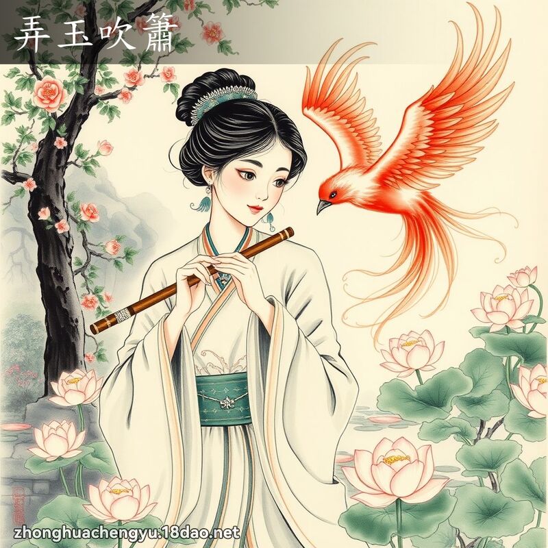 弄玉吹簫 配图