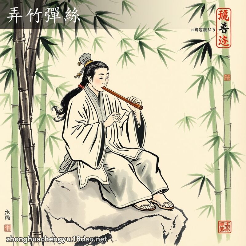 弄竹彈絲 配图