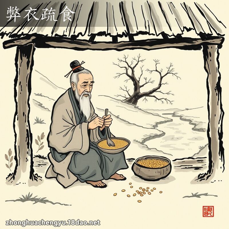 弊衣疏食 配图