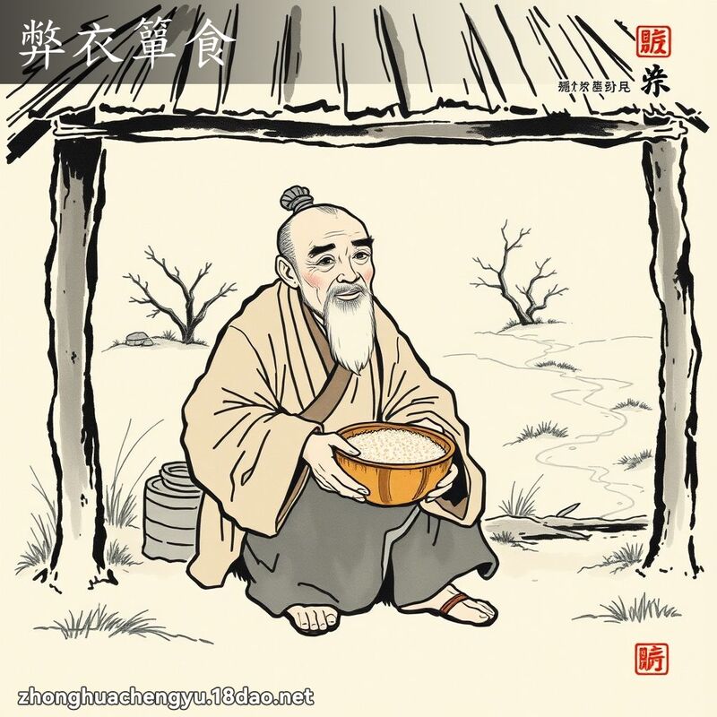 弊衣簞食 配图