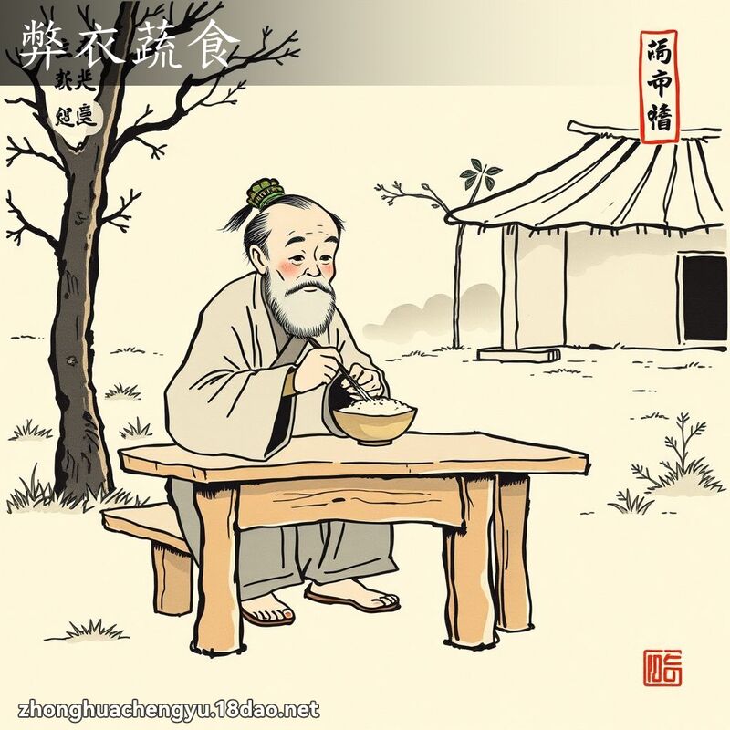 弊衣蔬食 配图