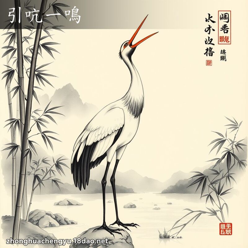 引吭一鳴 - 中華成語配圖