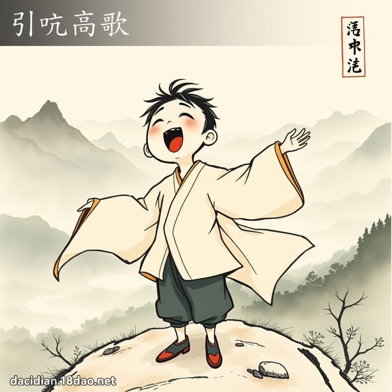引吭高歌 - 中華成語配圖