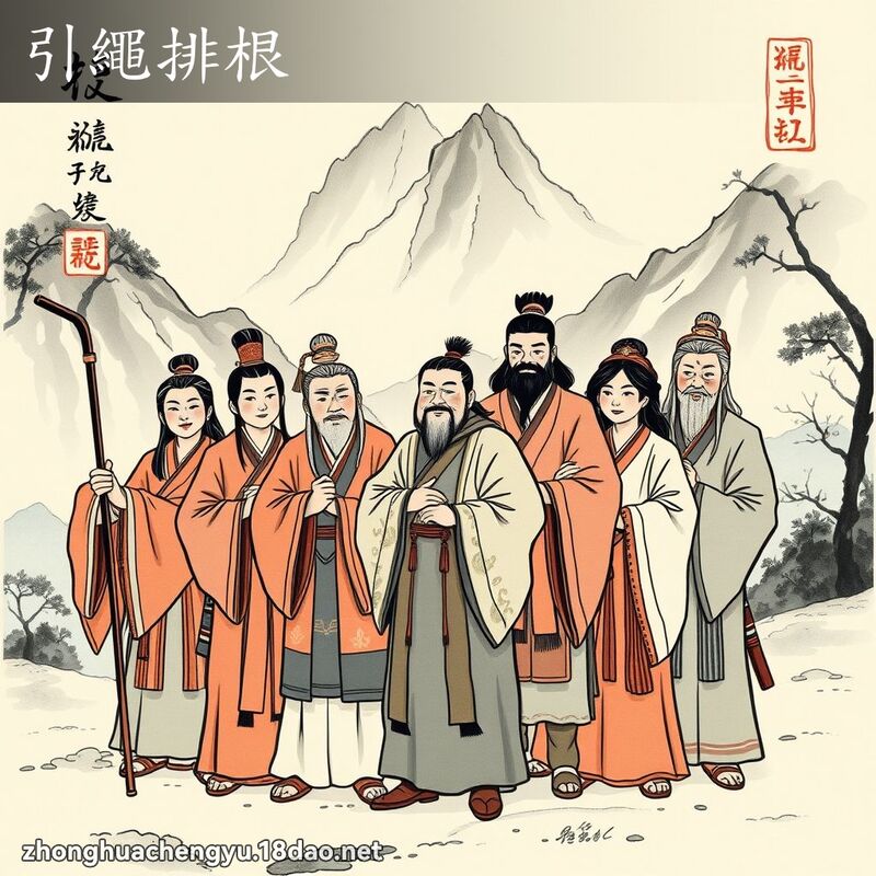 引繩排根 配图