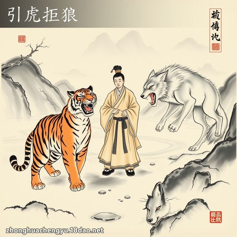 引虎拒狼 配图