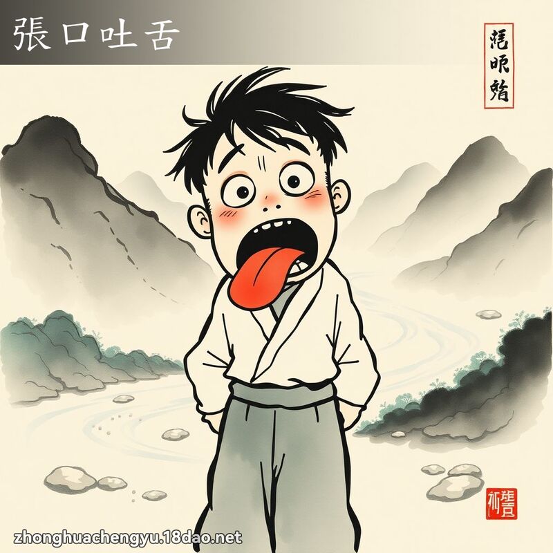 張口吐舌 配图