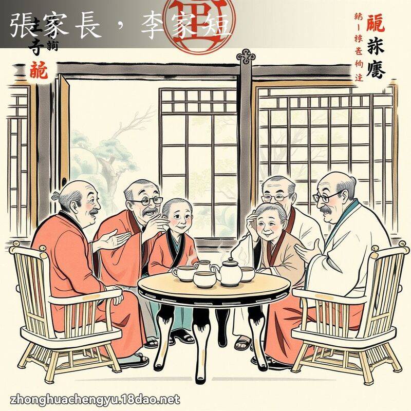 張家長，李家短 - 中華成語配圖