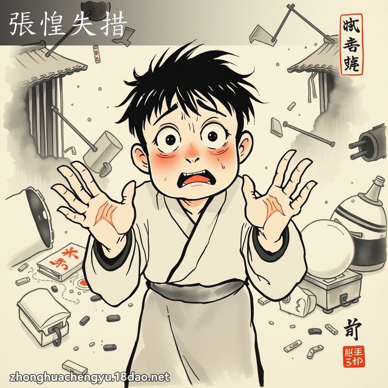 张惶失措 - 中华成语配图