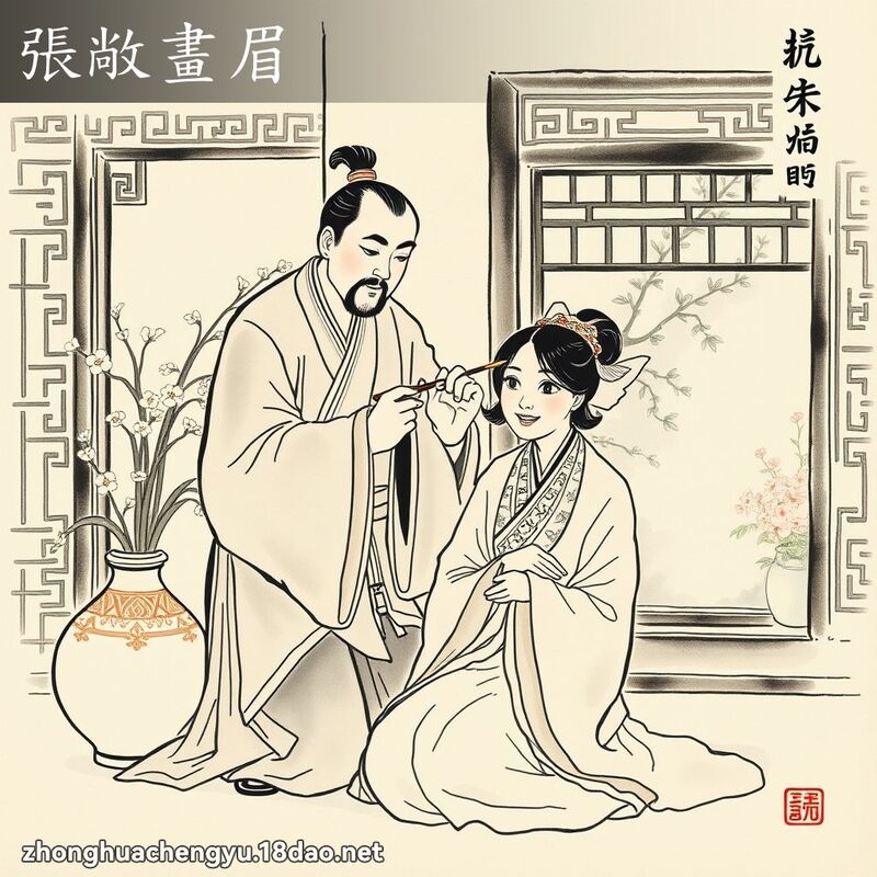 張敞畫眉 - 中華成語配圖