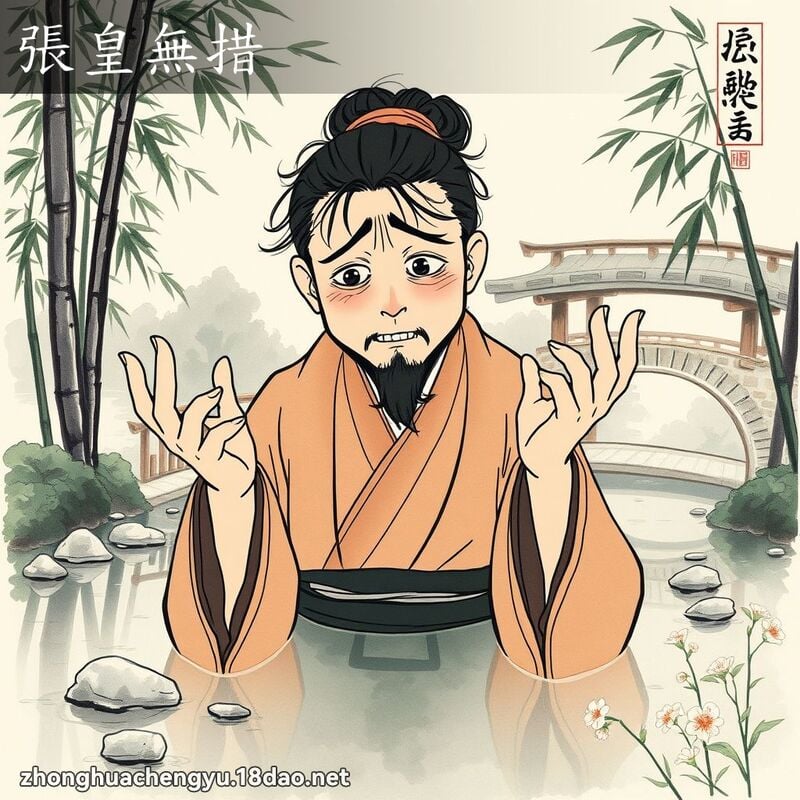 張皇無措 - 中華成語配圖