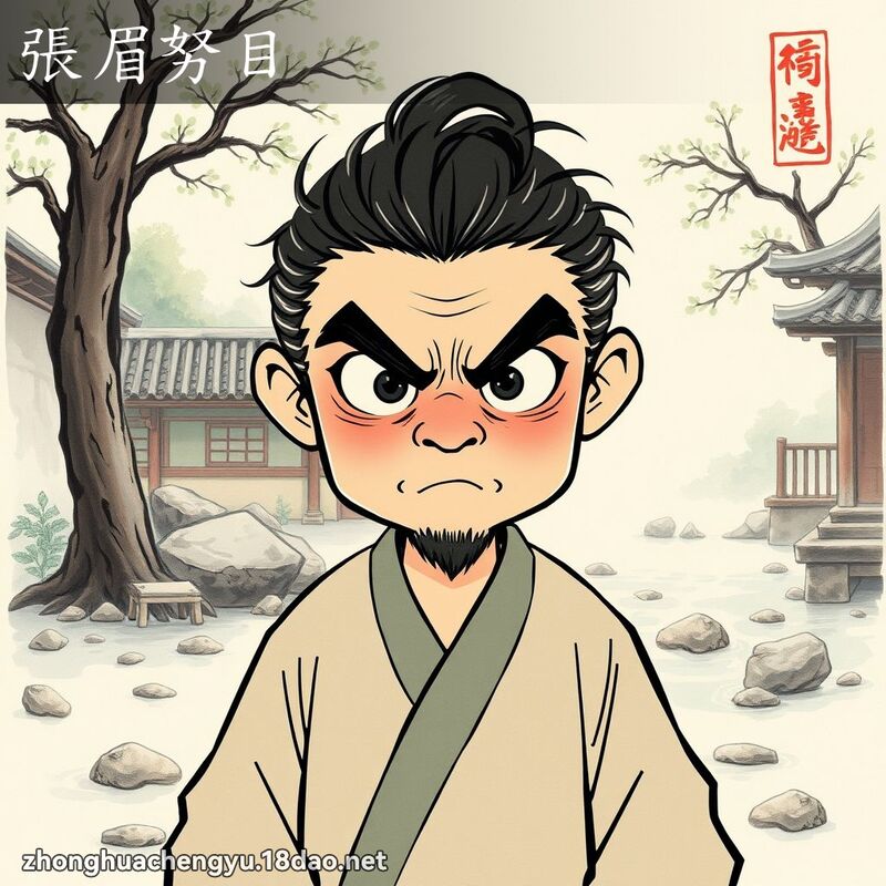 張眉努目 - 中華成語配圖