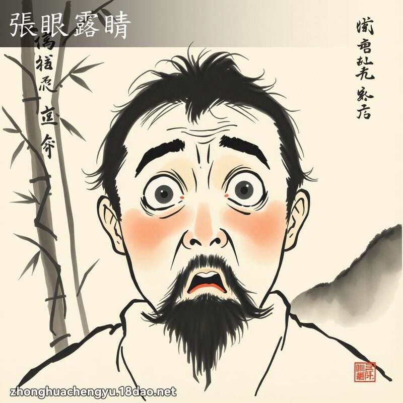 张眼露睛 - 中华成语配图
