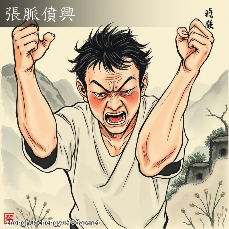 张脉僨兴 - 中华成语配图