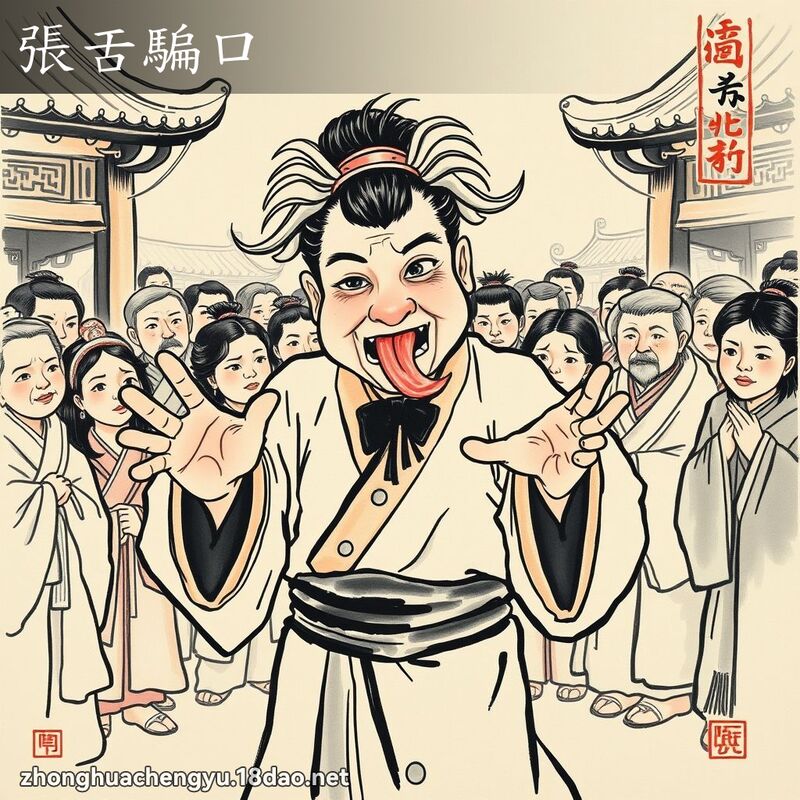 张舌骗口 - 中华成语配图