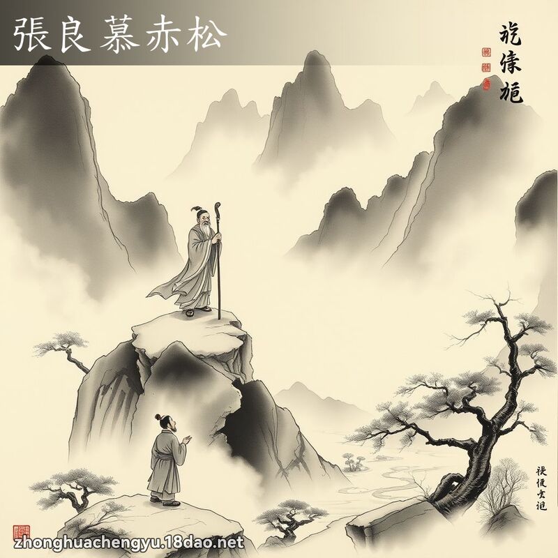 张良慕赤松 - 中华成语配图