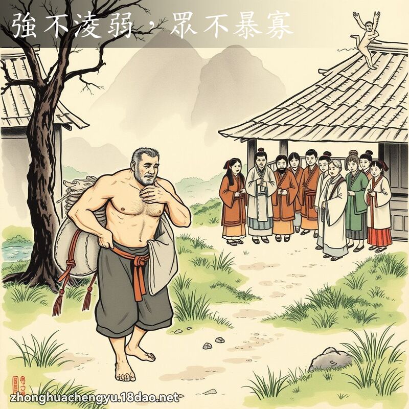 强不凌弱，眾不暴寡 - 中华成语配图