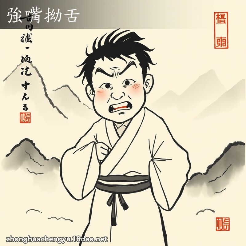 強嘴拗舌 - 中華成語配圖
