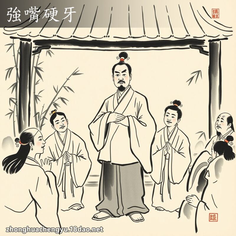 强嘴硬牙 - 中华成语配图