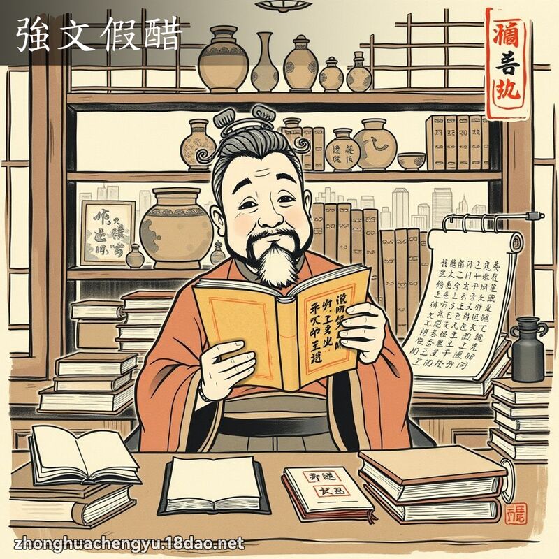 强文假醋 - 中华成语配图