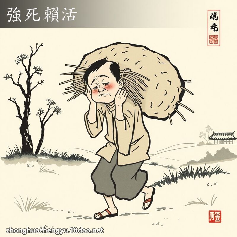 强死赖活 - 中华成语配图