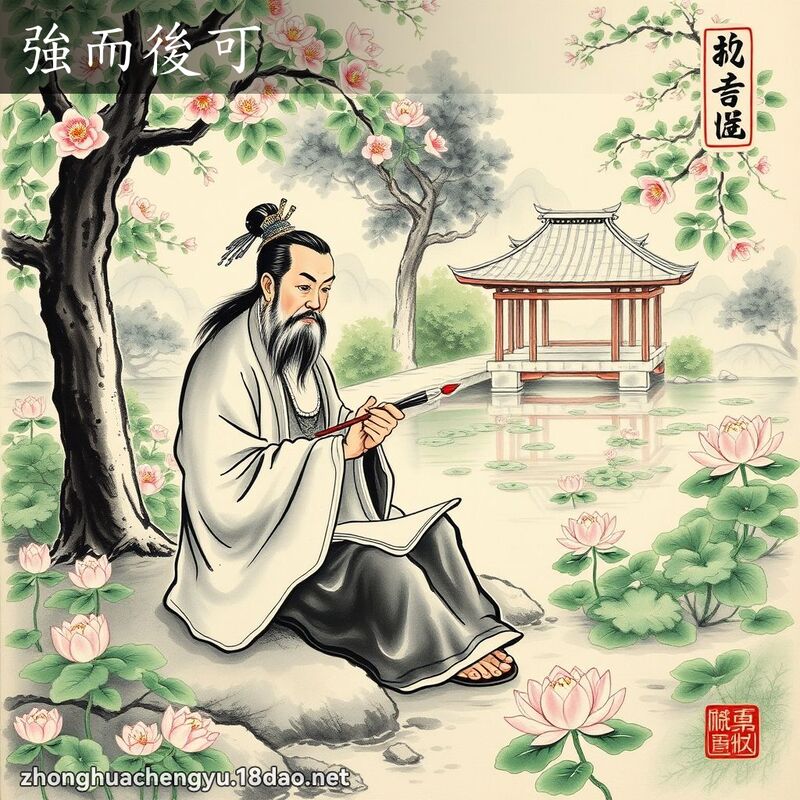 強而後可 - 中華成語配圖