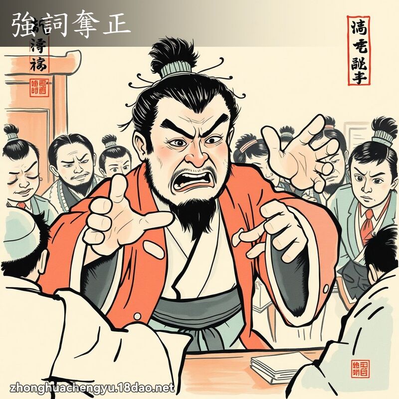 强词夺正 - 中华成语配图