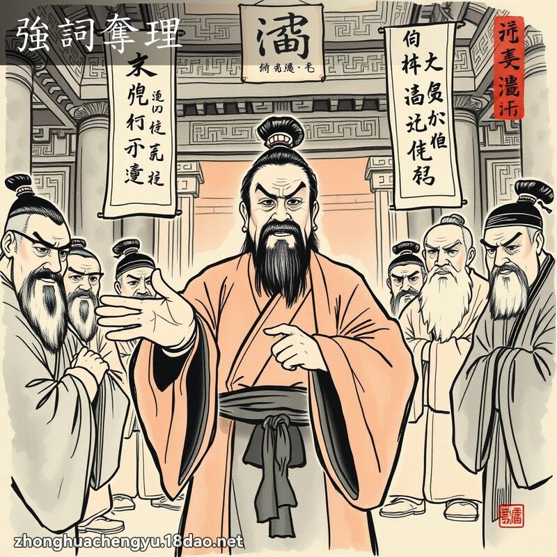 强词夺理 - 中华成语配图
