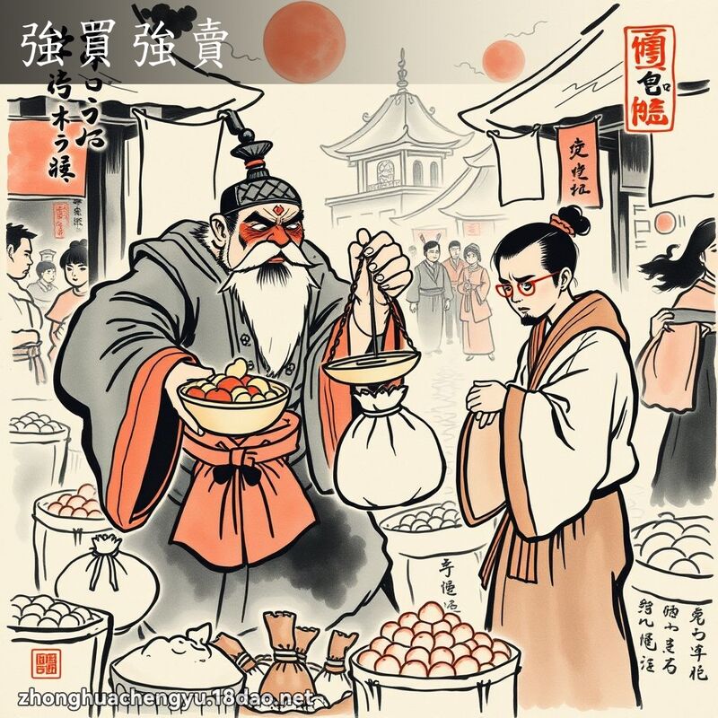 强买强卖 - 中华成语配图