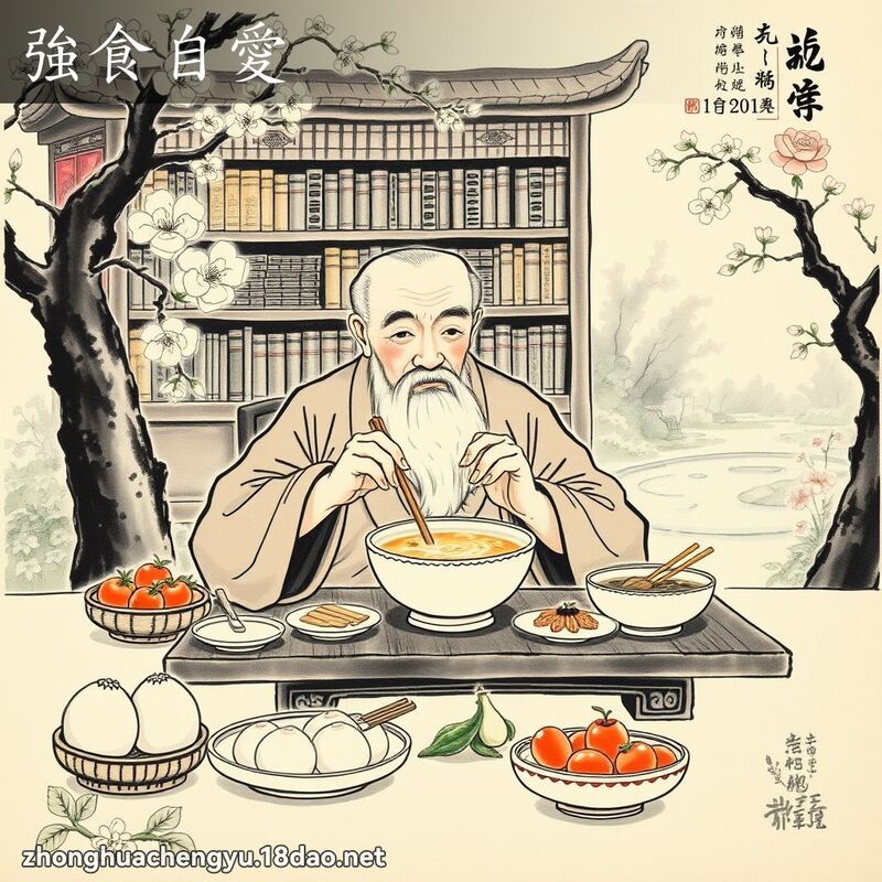 强食自爱 - 中华成语配图