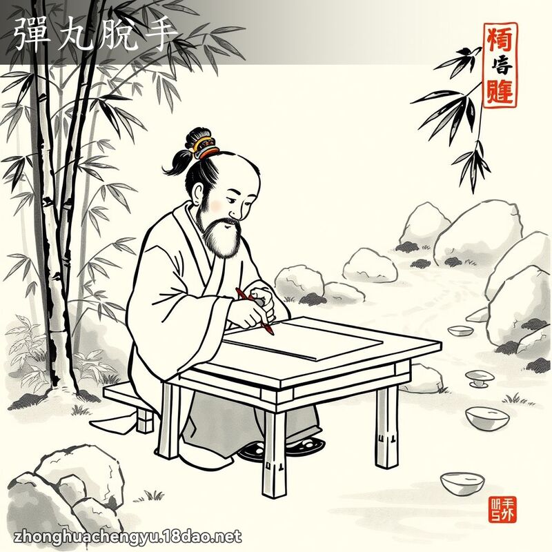 弹丸脱手 - 中华成语配图