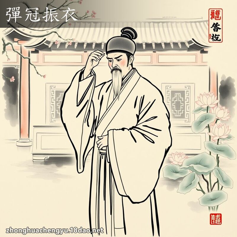弹冠振衣 - 中华成语配图