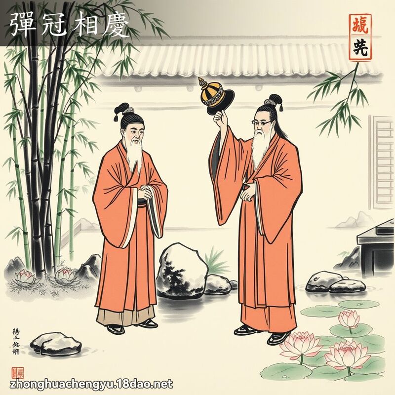 弹冠相庆 - 中华成语配图