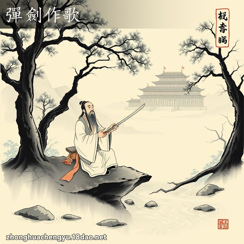 彈劍作歌 - 中華成語配圖