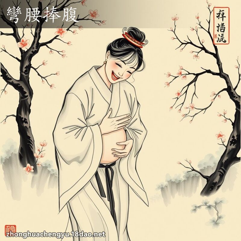 彎腰捧腹 配图