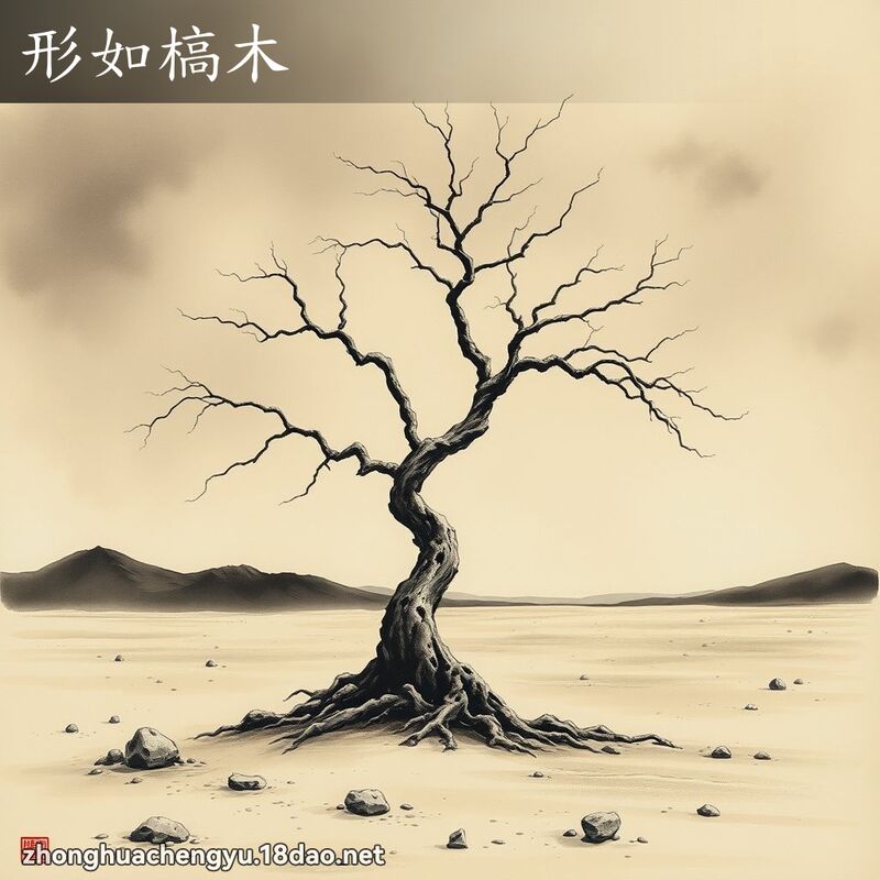 形如槁木 - 中华成语配图