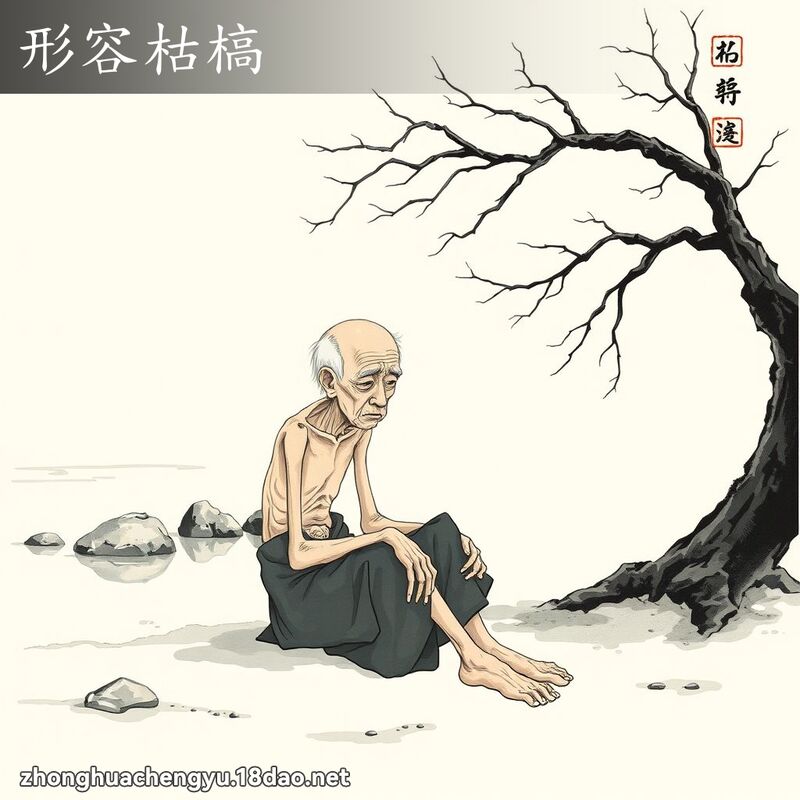 形容枯槁 - 中华成语配图