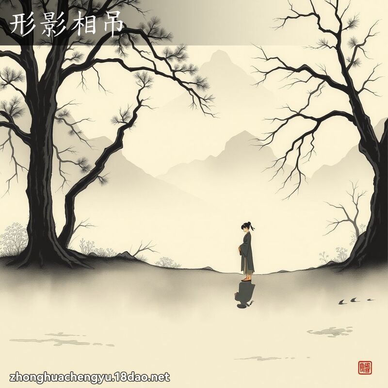 形影相吊 - 中华成语配图
