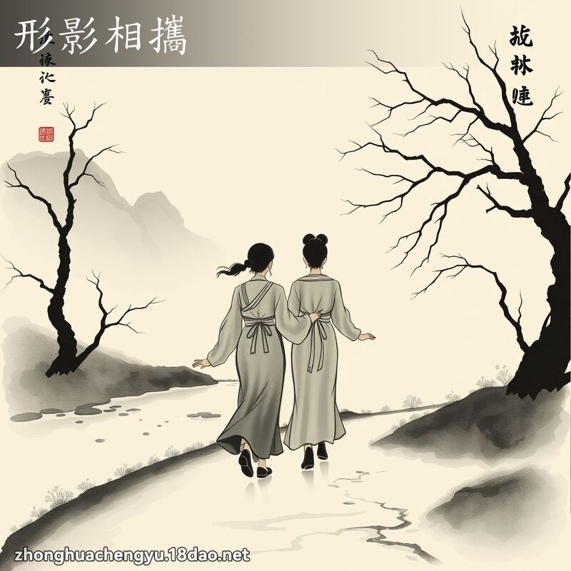 形影相携 - 中华成语配图