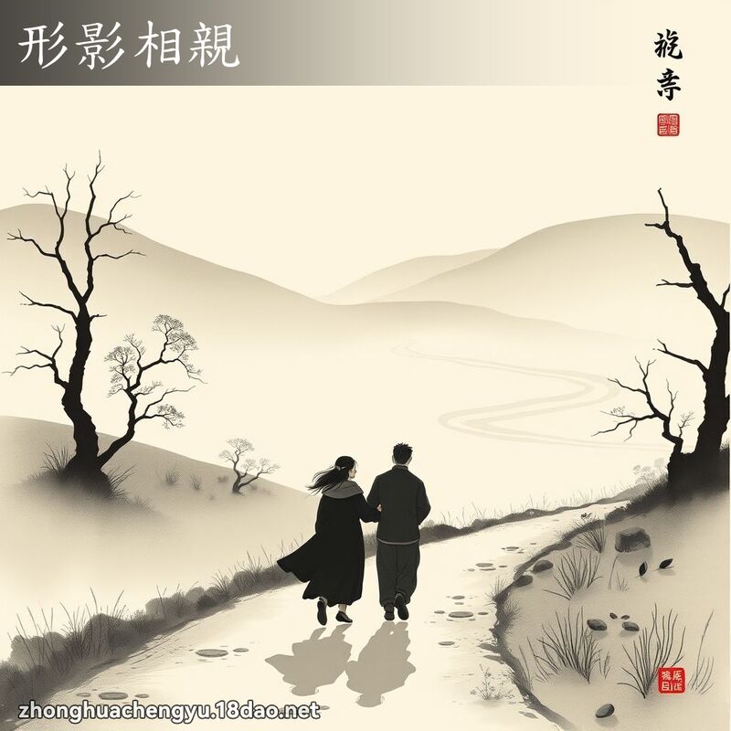 形影相亲 - 中华成语配图