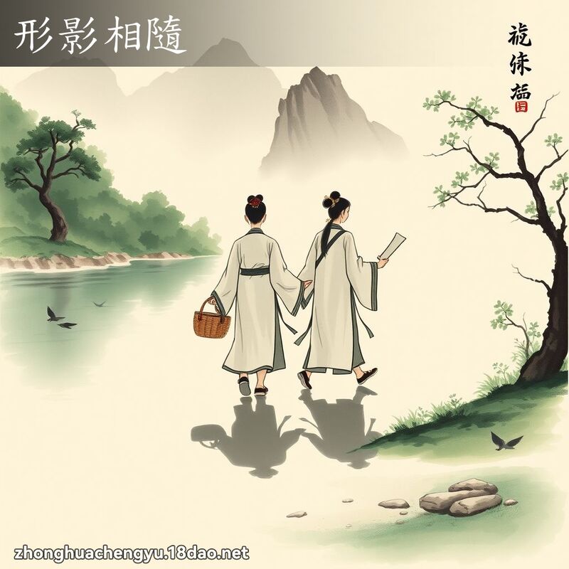 形影相隨 - 中華成語配圖