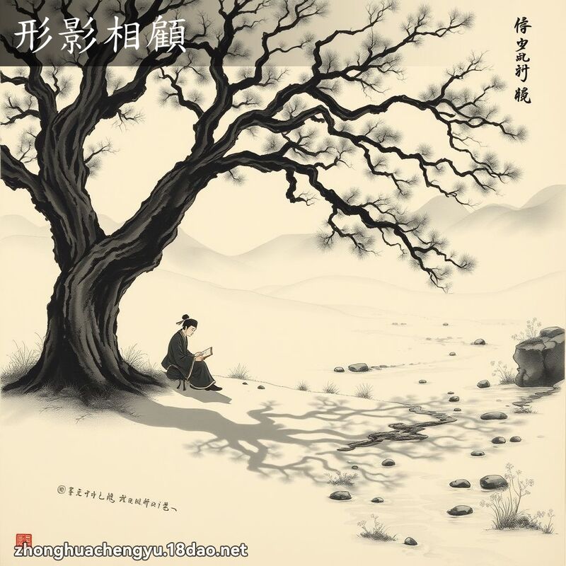 形影相顧 - 中華成語配圖