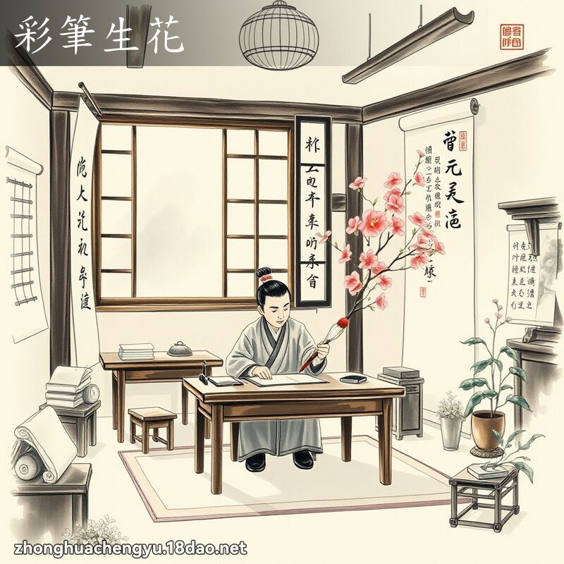 彩筆生花 配图