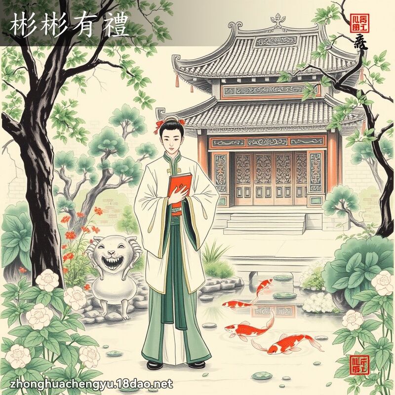 彬彬有禮 - 中華成語配圖