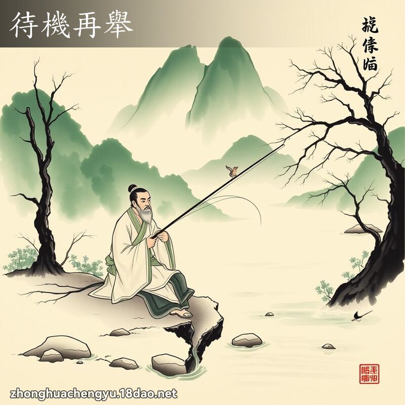 待機再舉 - 中華成語配圖